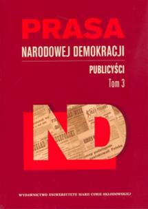 Opakowanie Prasa Narodowej Demokracji t.3 Publicyści
