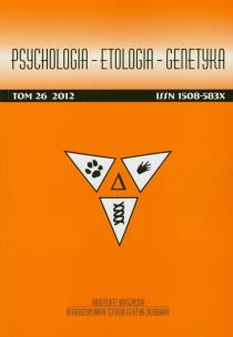 Opakowanie Psychologia Etologia Genetyka Tom 26/2012