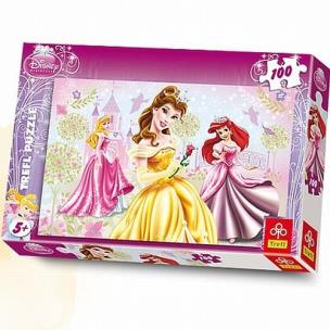 Okładka książki Puzzle 100 Księżniczki Zgrane trio TREFL