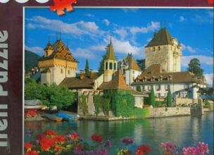 Okładka książki Puzzle 1500 Zamek Oberhofen, Szwajcaria TREFL