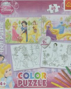 Okładka książki Puzzle Color Księżniczki TREFL