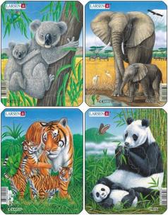 Opakowanie Puzzle Koala Słoń Tygrys Panda