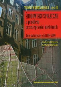 Okładka książki Środowisko społeczne a problem przestępczości nieletnich