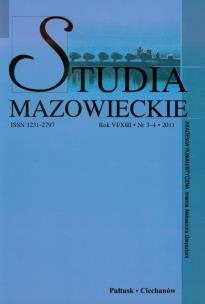 Opakowanie Studia mazowieckie rok VI/XIII nr 3-4 2011