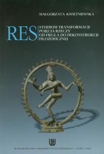 Okładka książki Studium transformacji pojęcia rzeczy