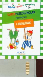 Okładka książki Superprzedszkolak rozwiązuje łamigłówki z kredkami
