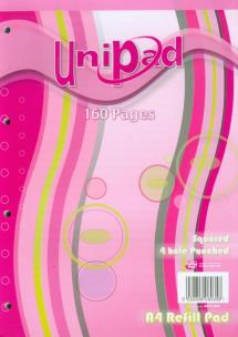Opakowanie Unipad A4 Notatnik klejony z góry 160 kratka różowy
