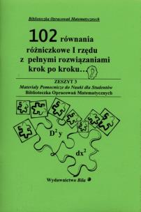 Okładka książki 102 równania różniczkowe I rzędu