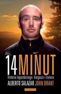 Okładka książki 14 minut. Historia legendarnego biegacza i trenera