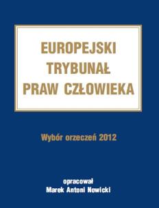 Okładka książki Europejski Trybunał Praw Człowieka