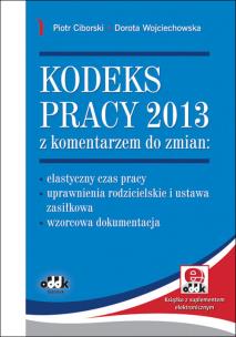 Okładka książki Kodeks pracy 2013 z komentarzem do zmian