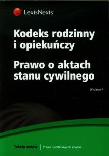 Opakowanie Kodeks rodzinny i opiekuńczy Prawo o aktach stanu cywilnego
