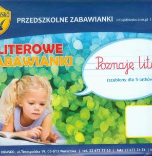 Opakowanie Literowe zabawianki Poznaję litery Szablony dla 5-latków