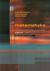 Okładka książki Matematyka LO 3 podr. cz.1 Kłaczkow OE STARE