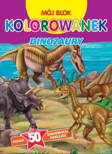 Okładka książki Mój blok kolorowanek. Dinozaury