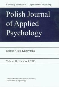 Okładka książki Polish Journal of Applied Psychology Volume 11 Number 2 2013