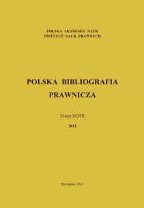 Opakowanie Polska Bibliografia Prawnicza Zeszyt XLVIII