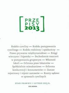 Okładka książki Przepisy 2013 Zbiór cywilny