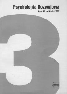 Opakowanie Psychologia rozwoju T.12 Nr 3 rok 2007