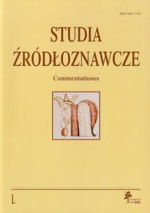 Opakowanie Studia Źródłoznawcze Commentationes