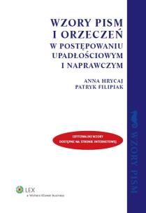 Okładka książki Wzory pism i orzeczeń w postępowaniu upadłościowym i naprawczym