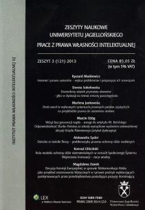 Opakowanie Zeszyty naukowe Uniwersytetu Jagiellońskiego 3 (121) 2013