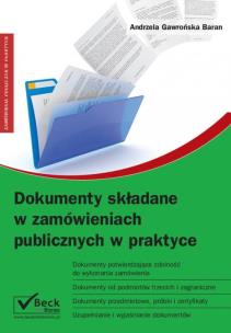 Opakowanie Dokumenty składane w zamówieniach publicznych w praktyce + płyta CD
