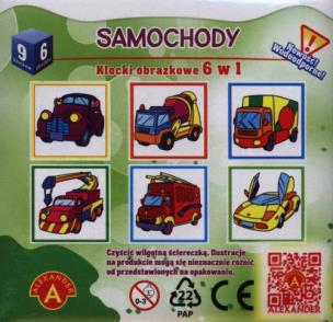 Opakowanie Klocki obrazkowe 6w1 Samochody ALEX