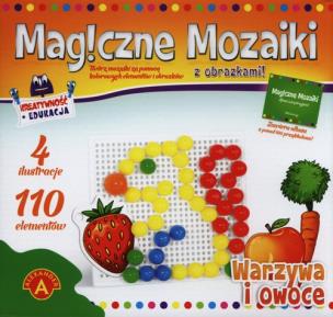 Okładka książki Magiczne mozaiki z obrazkami Warzywa i owoce ALEX