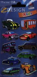 Opakowanie Naklejki 3D - Samochody autobusy taxi