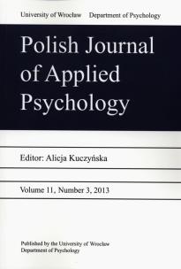 Okładka książki Polish Journal of Applied Psychology Volume 11 Number 32 2013