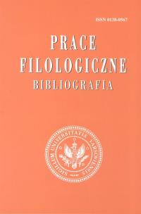 Opakowanie Prace filologiczne Bibliografia