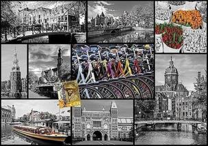 Okładka książki Puzzle 1000 Amsterdam - kolaż TREFL