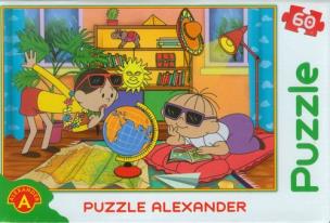 Okładka książki Puzzle 60 Bolek i Lolek globus ALEX