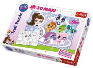 Okładka książki Puzzle konturowe 30 maxi Littlest Pet Shop TREFL
