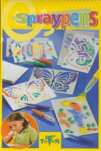 Opakowanie Spray Pens. Rysunki z dmuchanymi flamastrami