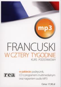 Okładka książki W 4 tygodnie  francuski biały mp3 REA