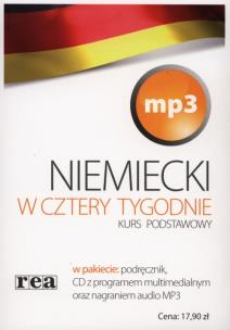 Okładka książki W 4 tygodnie  niemiecki biały mp3 REA