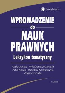 Okładka książki Wprowadzenie do nauk prawnych. Leksykon tematyczny