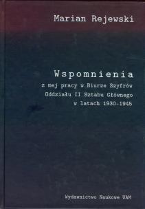 Okładka książki Wspomnienia z mej pracy w Biurze Szyfrów Oddziału II Sztabu Głównego w latach 1930-1945
