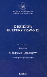 Okładka książki Z dziejów kultury prawnej