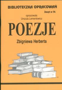 Okładka książki Biblioteczka opracowań nr 054 Poezje Herberta