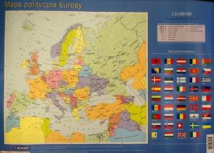 Opakowanie Europa mapa podręczna polityczna fizyczna 1:15 000 000