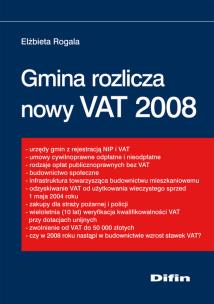 Okładka książki Gmina rozlicza nowy VAT 2008