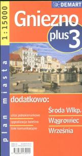 Okładka książki Gniezno plus 3 1:20 000  plan miasta