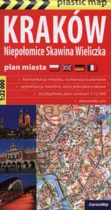 Opakowanie Kraków Niepołomice, Skawina, Wieliczka foliowany plan miasta 1:22 000