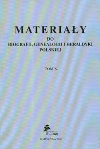 Opakowanie Materiały do biografii genealogii i heraldyki polskiej tom X