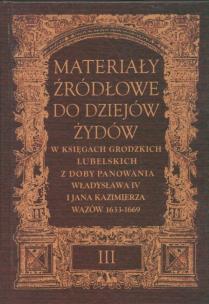Opakowanie Materiały źródłowe do dziejów Żydów t 3