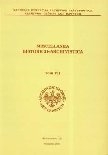 Opakowanie Miscellanea Historico Archivistica tom VII