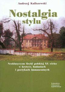 Okładka książki Nostalgia stylu